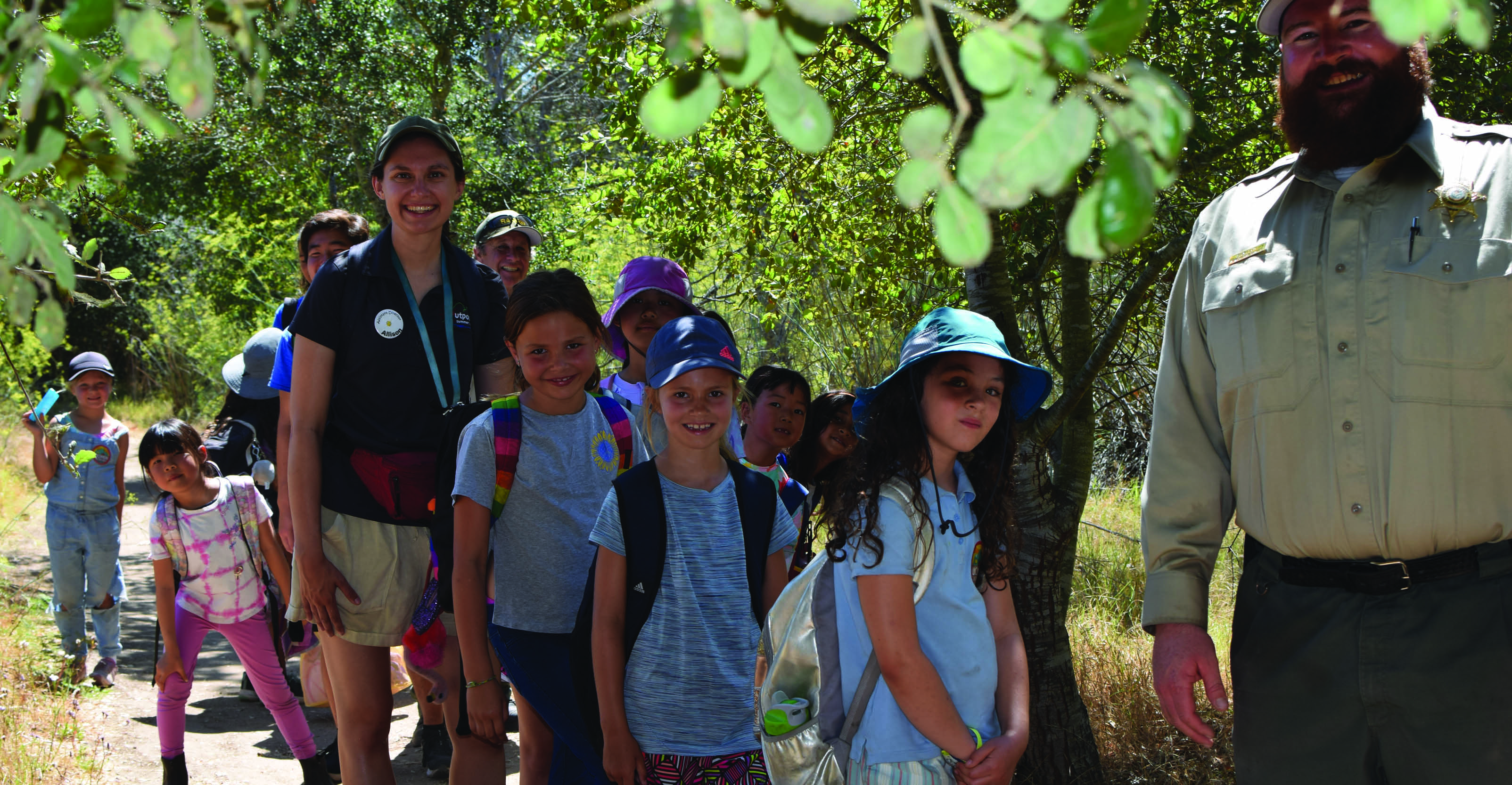 park staff and children